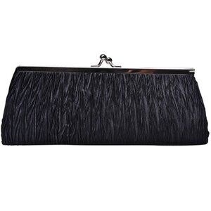 Classy little Crinkled satin Kiss Lock Evening clutch